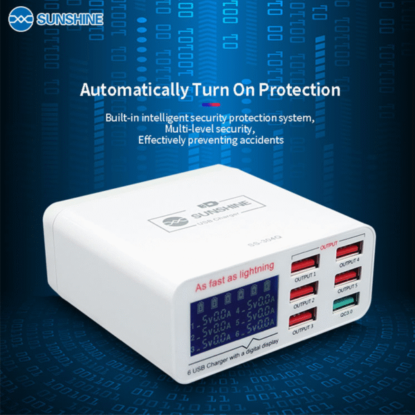 Sunshine SS-304Q 6 Port Intelligent USB Fast Charger
