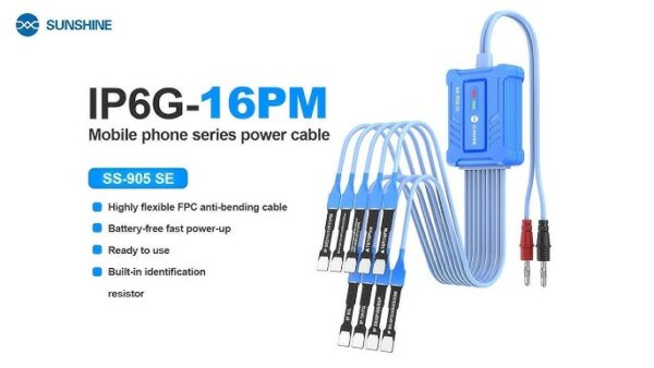 Sunshine SS-905 SE iPhone Series Power Cable for iPhone 6G to 16Pro Max